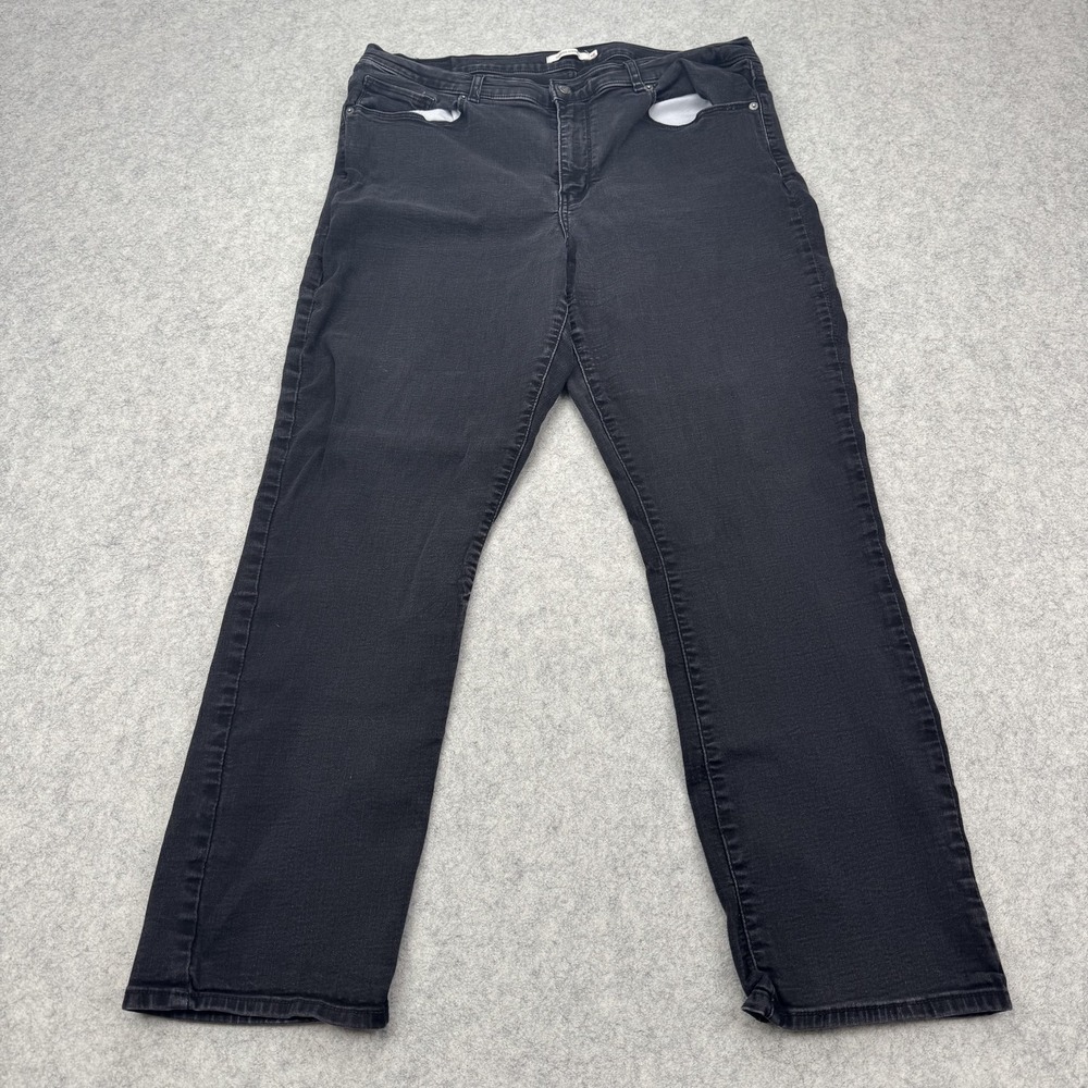 Levi's Classic Straight Jeans Womens 18 (34x27) Gray High Rise Stretch Denim